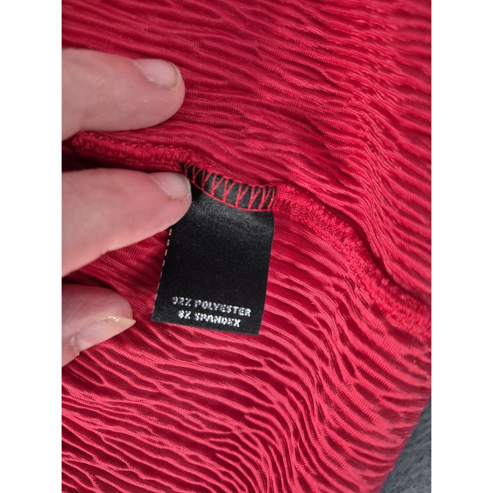 NEW Slim Factor by Investments 1X Textured Red Velvet Plisse Open Front Cardigan - Picture 9 of 10